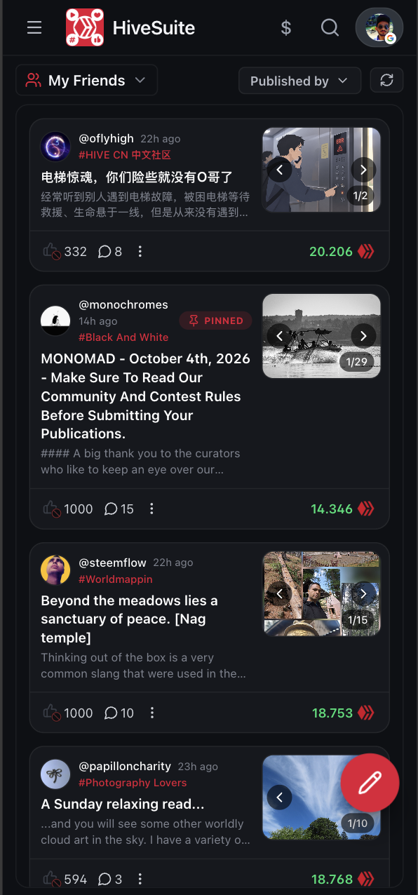 My Friends Responsive Experience