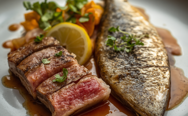 Tuna Steak and Mackerel Fillet