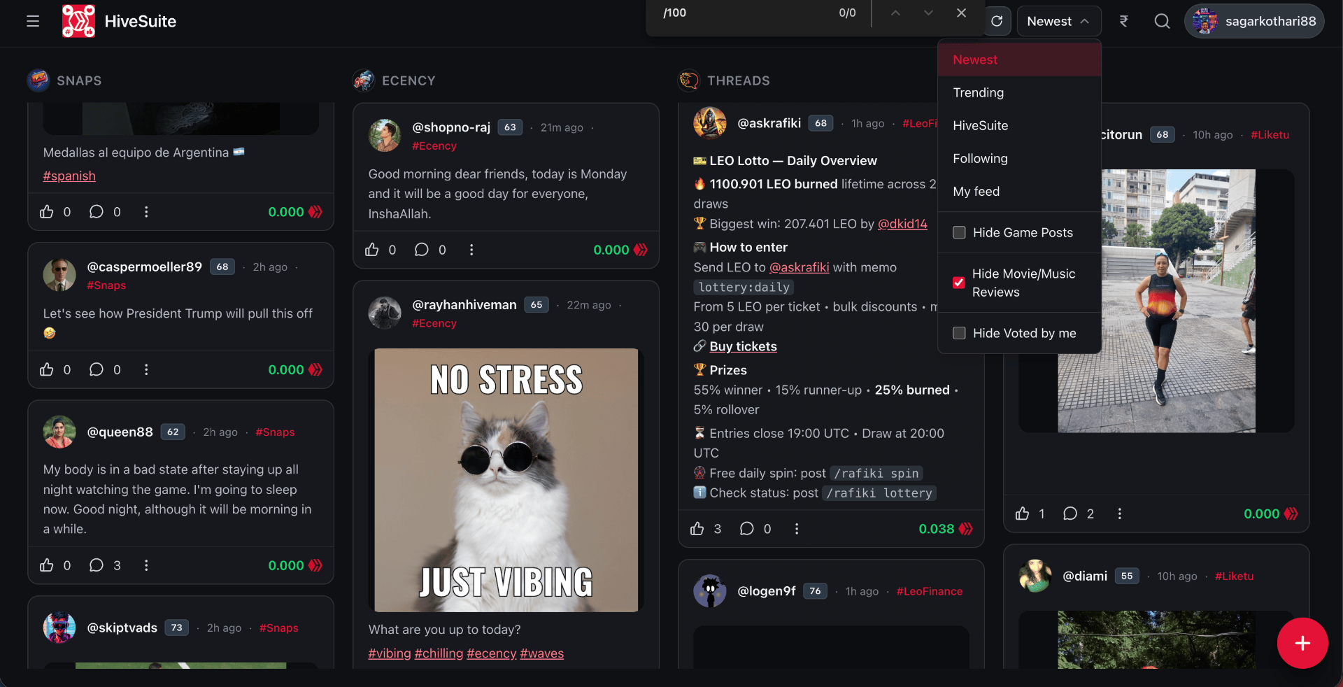 Content Filtering Across Feeds