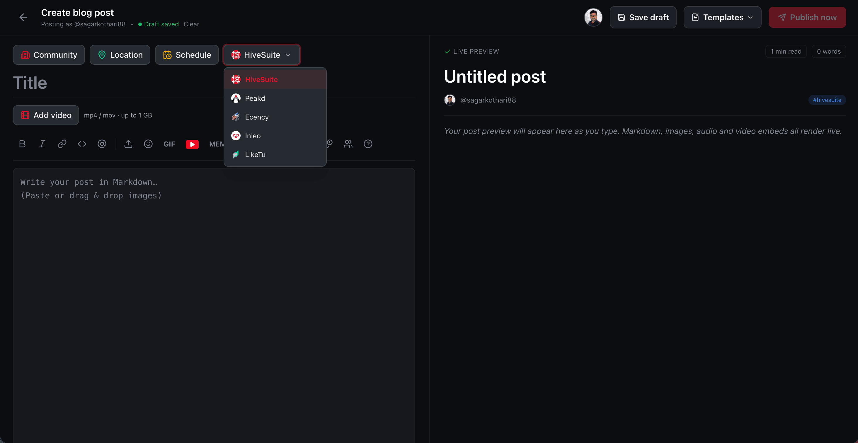 Publishing Destination Order - Desktop View